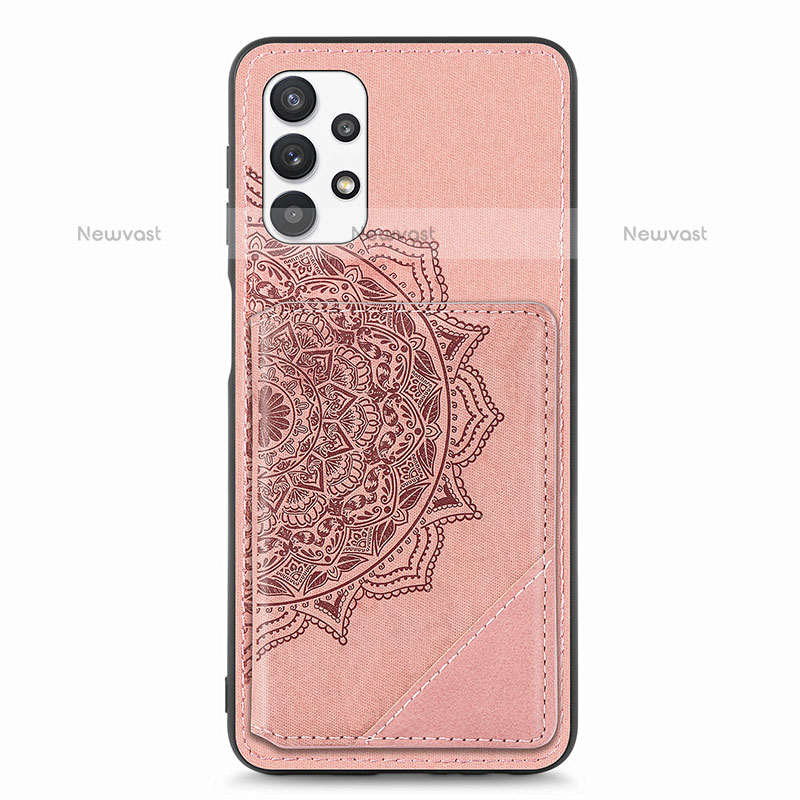 Ultra-thin Silicone Gel Soft Case Cover with Magnetic S05D for Samsung Galaxy M32 5G Rose Gold