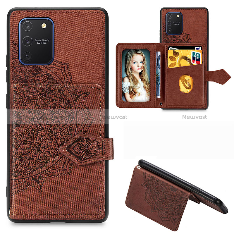 Ultra-thin Silicone Gel Soft Case Cover with Magnetic S05D for Samsung Galaxy M80S Brown