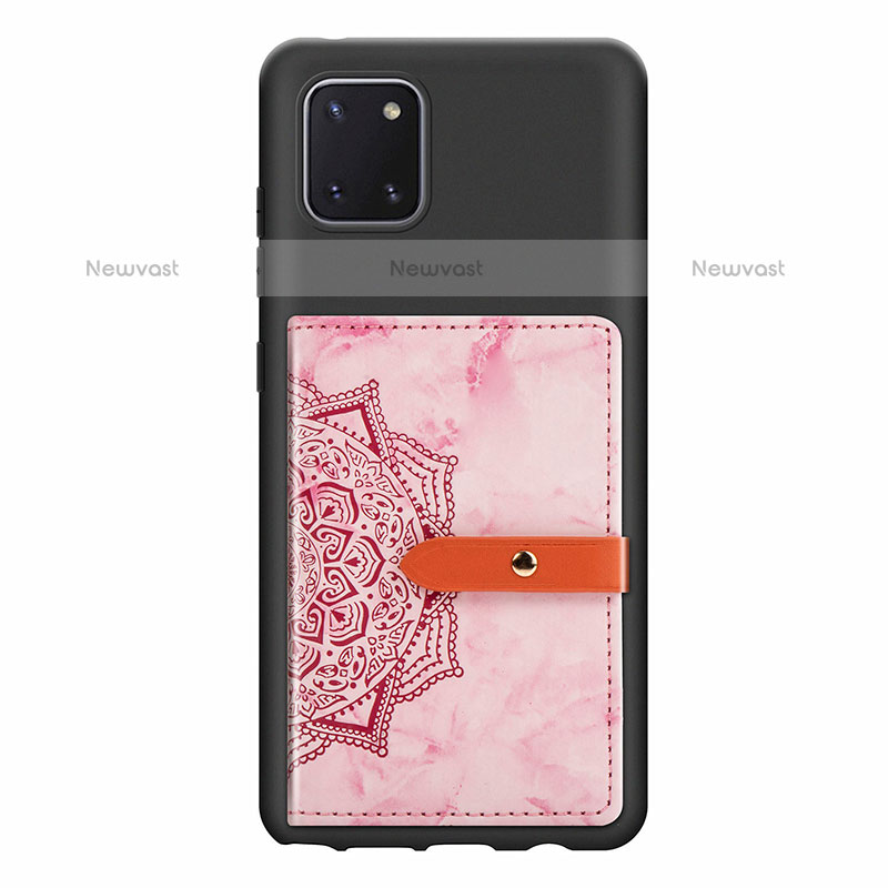 Ultra-thin Silicone Gel Soft Case Cover with Magnetic S05D for Samsung Galaxy Note 10 Lite Pink