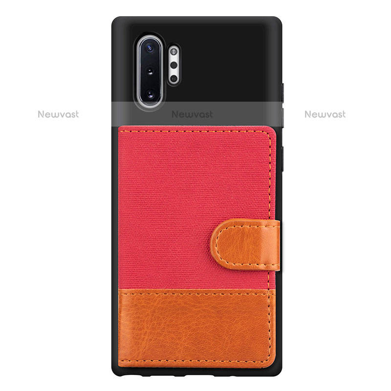 Ultra-thin Silicone Gel Soft Case Cover with Magnetic S05D for Samsung Galaxy Note 10 Plus 5G Red