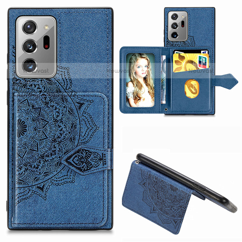 Ultra-thin Silicone Gel Soft Case Cover with Magnetic S05D for Samsung Galaxy Note 20 Ultra 5G Blue