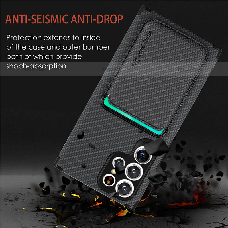 Ultra-thin Silicone Gel Soft Case Cover with Magnetic S05D for Samsung Galaxy S21 Ultra 5G