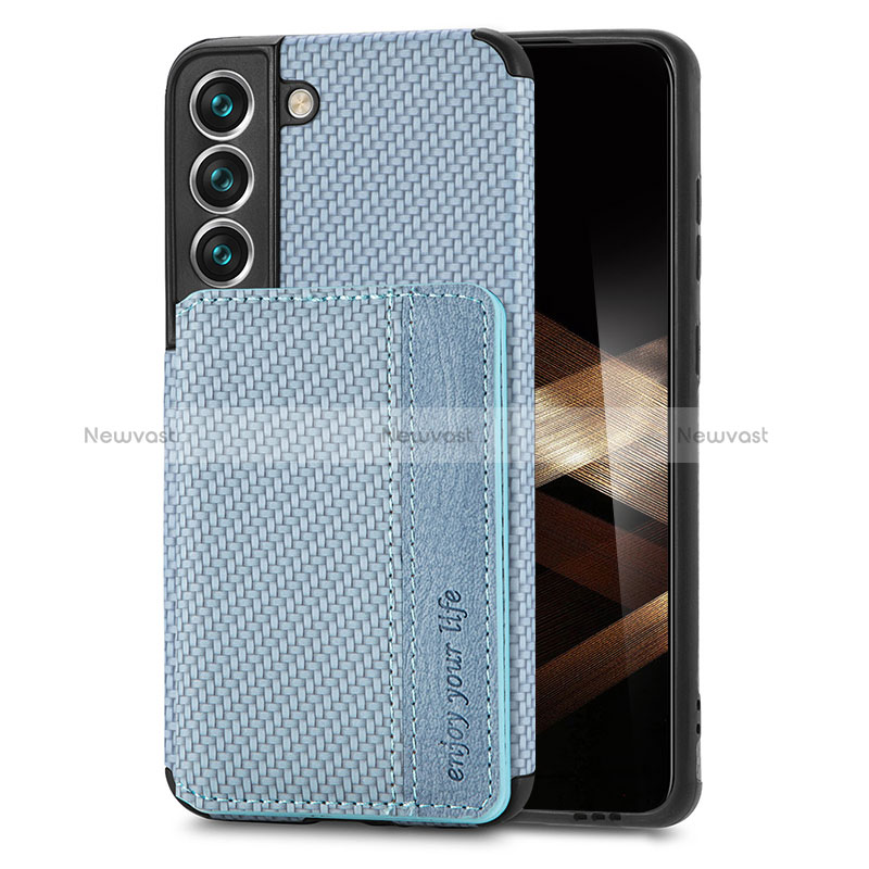 Ultra-thin Silicone Gel Soft Case Cover with Magnetic S05D for Samsung Galaxy S24 5G Blue