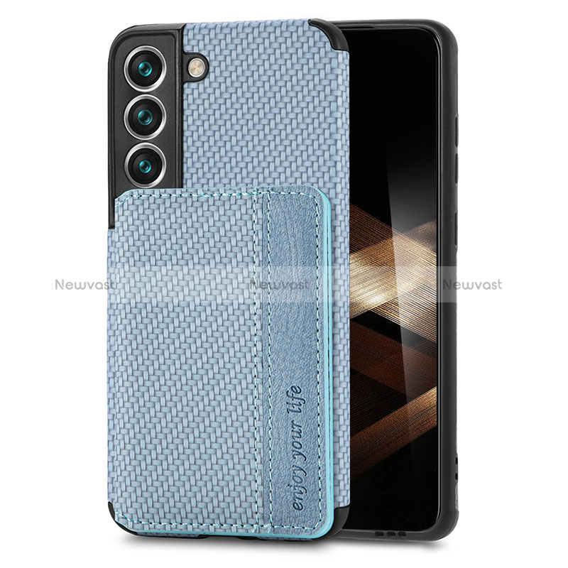 Ultra-thin Silicone Gel Soft Case Cover with Magnetic S05D for Samsung Galaxy S24 Plus 5G Blue