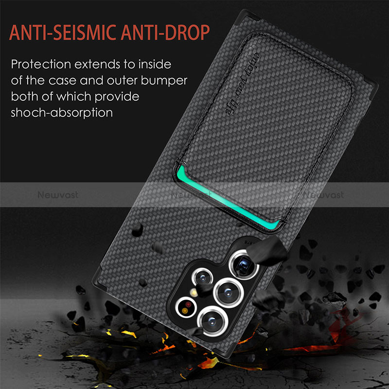 Ultra-thin Silicone Gel Soft Case Cover with Magnetic S05D for Samsung Galaxy S24 Ultra 5G