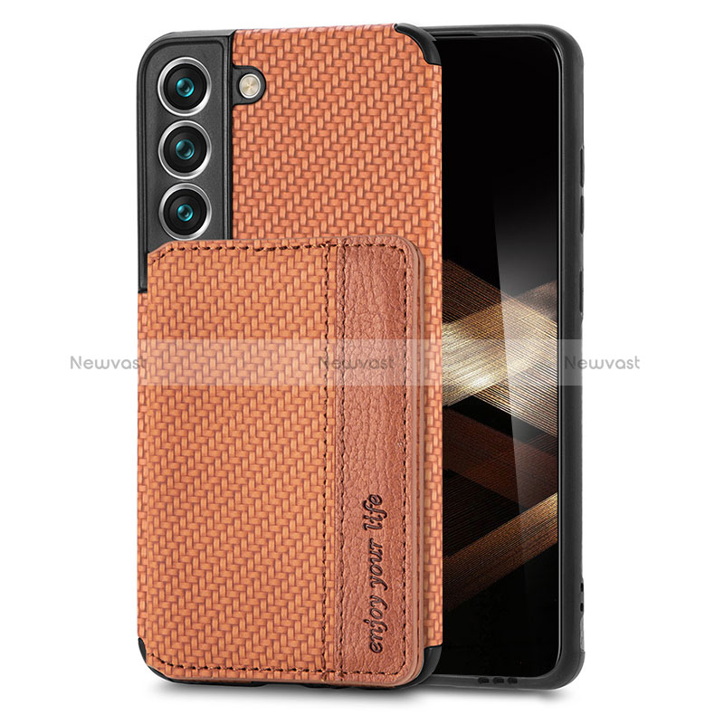 Ultra-thin Silicone Gel Soft Case Cover with Magnetic S05D for Samsung Galaxy S25 Plus 5G Brown