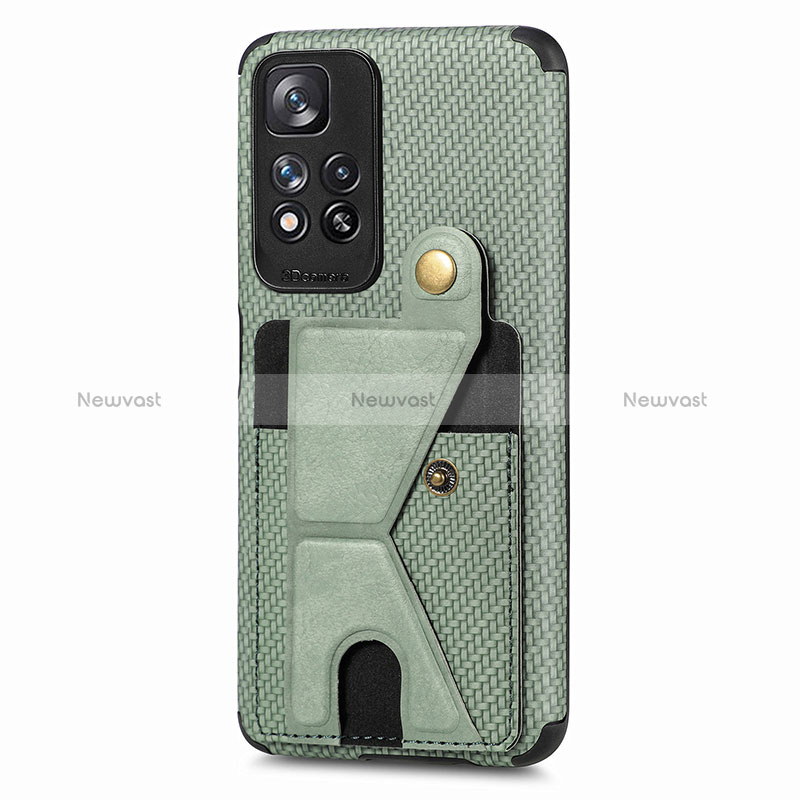 Ultra-thin Silicone Gel Soft Case Cover with Magnetic S05D for Xiaomi Mi 11i 5G (2022) Green