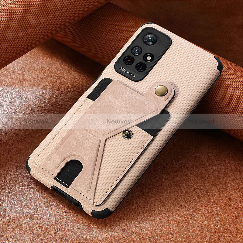 Ultra-thin Silicone Gel Soft Case Cover with Magnetic S05D for Xiaomi Poco M4 Pro 5G