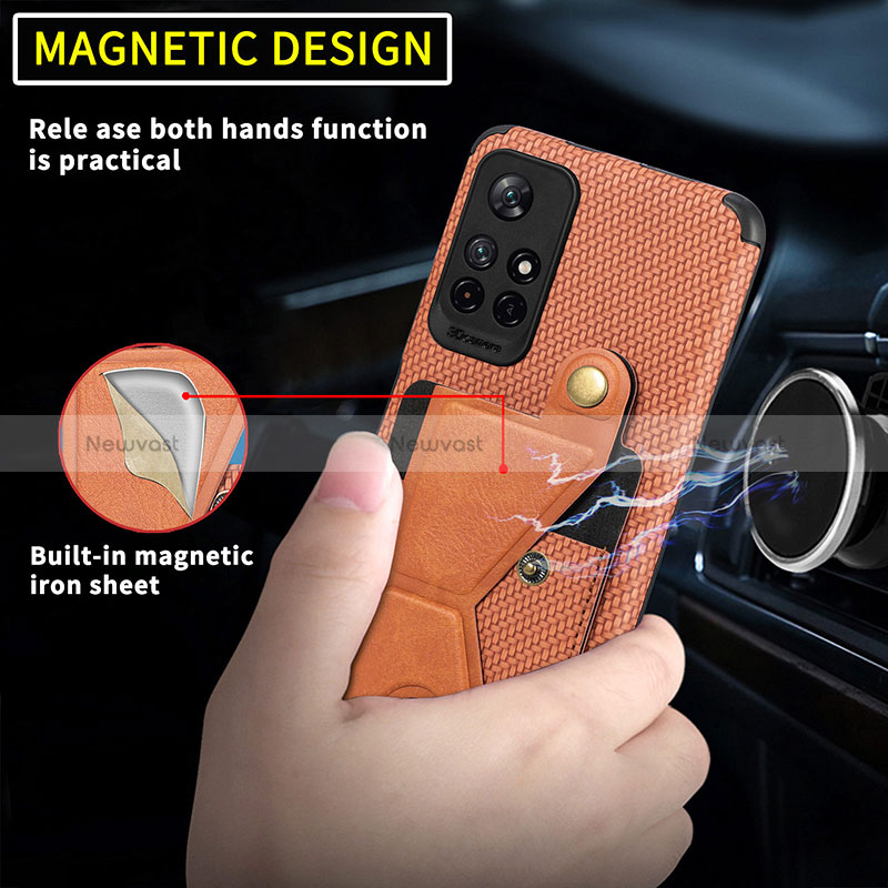 Ultra-thin Silicone Gel Soft Case Cover with Magnetic S05D for Xiaomi Poco M4 Pro 5G