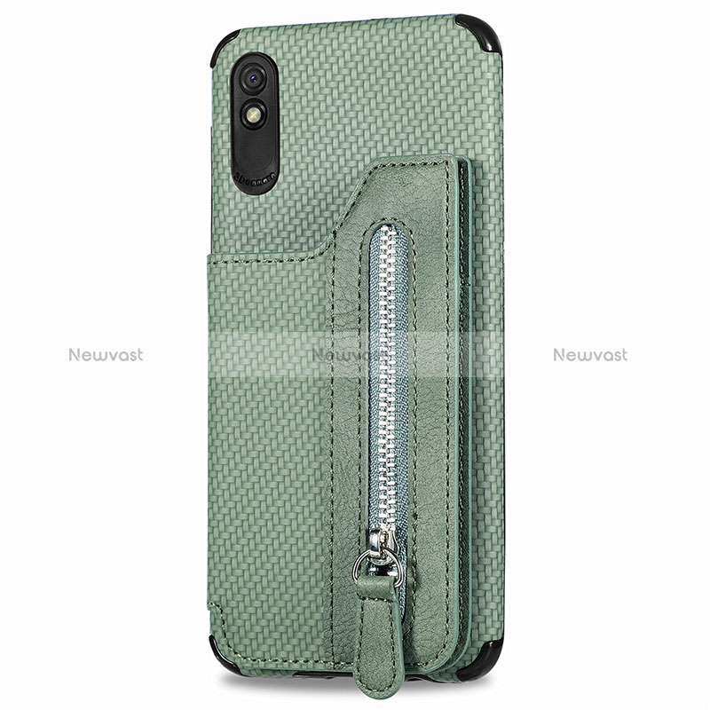 Ultra-thin Silicone Gel Soft Case Cover with Magnetic S05D for Xiaomi Redmi 9i Green