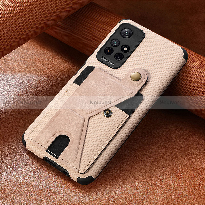 Ultra-thin Silicone Gel Soft Case Cover with Magnetic S05D for Xiaomi Redmi Note 11 5G