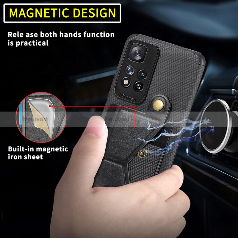 Ultra-thin Silicone Gel Soft Case Cover with Magnetic S05D for Xiaomi Redmi Note 11 Pro+ Plus 5G