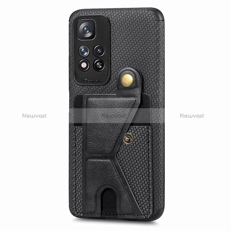 Ultra-thin Silicone Gel Soft Case Cover with Magnetic S05D for Xiaomi Redmi Note 11 Pro+ Plus 5G Black