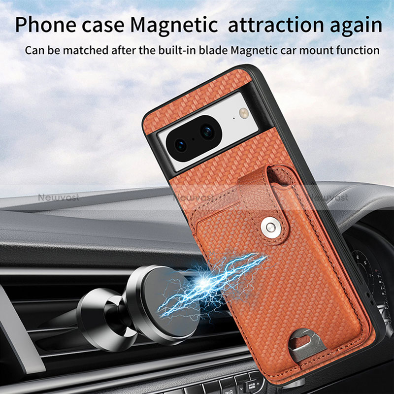 Ultra-thin Silicone Gel Soft Case Cover with Magnetic S06D for Google Pixel 8 5G