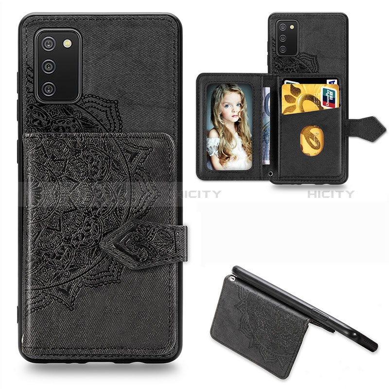 Ultra-thin Silicone Gel Soft Case Cover with Magnetic S06D for Samsung Galaxy A03s Black