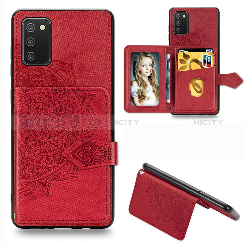 Ultra-thin Silicone Gel Soft Case Cover with Magnetic S06D for Samsung Galaxy A03s Red