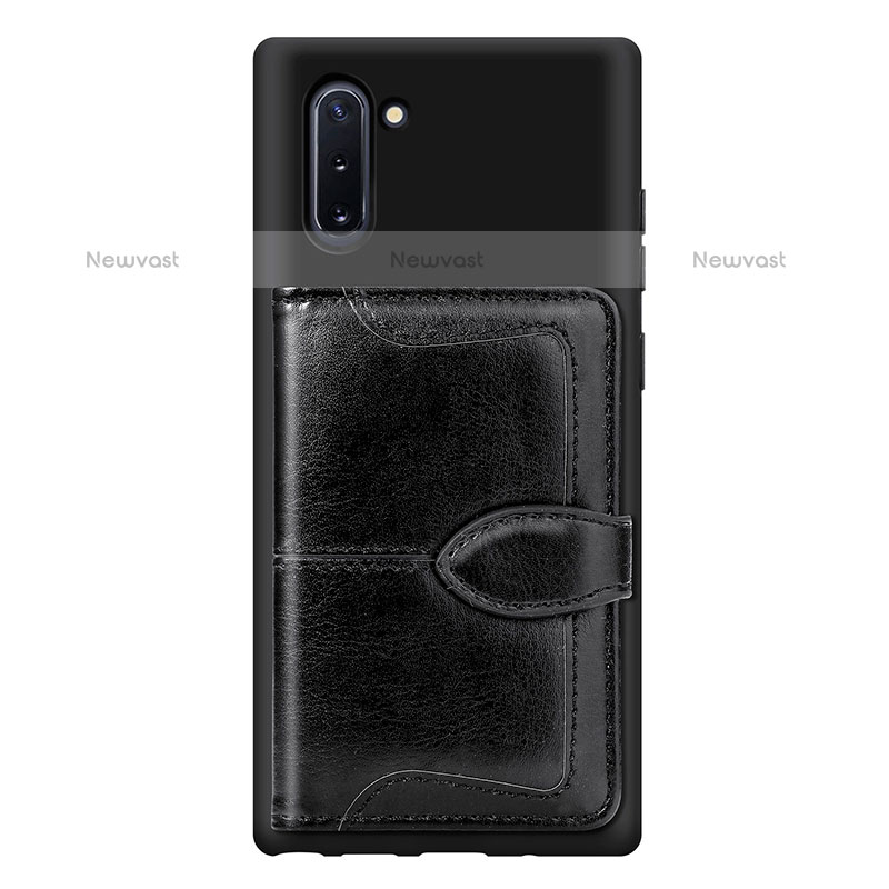 Ultra-thin Silicone Gel Soft Case Cover with Magnetic S06D for Samsung Galaxy Note 10 5G Black