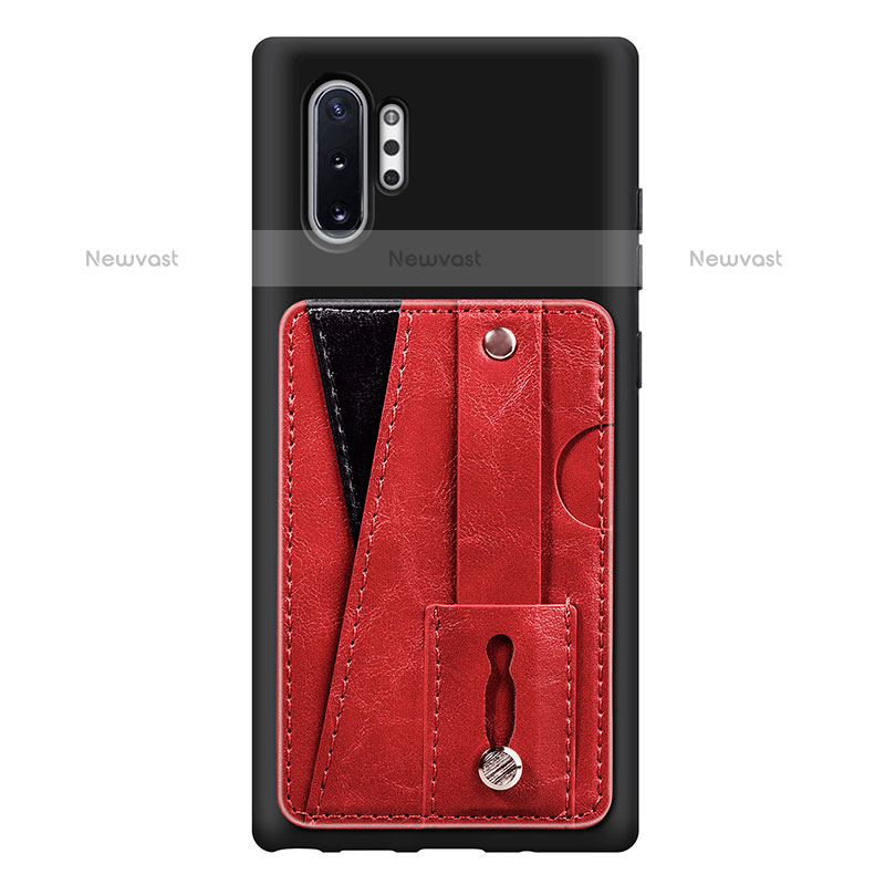 Ultra-thin Silicone Gel Soft Case Cover with Magnetic S06D for Samsung Galaxy Note 10 Plus 5G Red