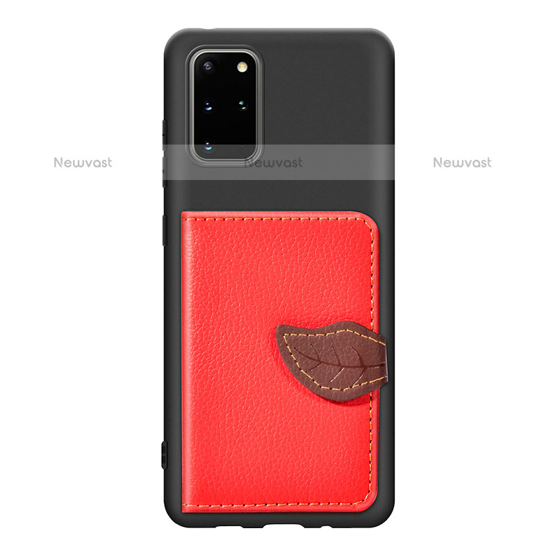 Ultra-thin Silicone Gel Soft Case Cover with Magnetic S06D for Samsung Galaxy S20 Plus 5G Red