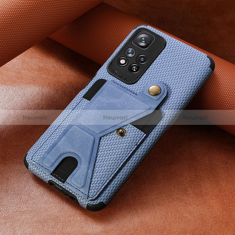 Ultra-thin Silicone Gel Soft Case Cover with Magnetic S06D for Xiaomi Mi 11i 5G (2022) Blue