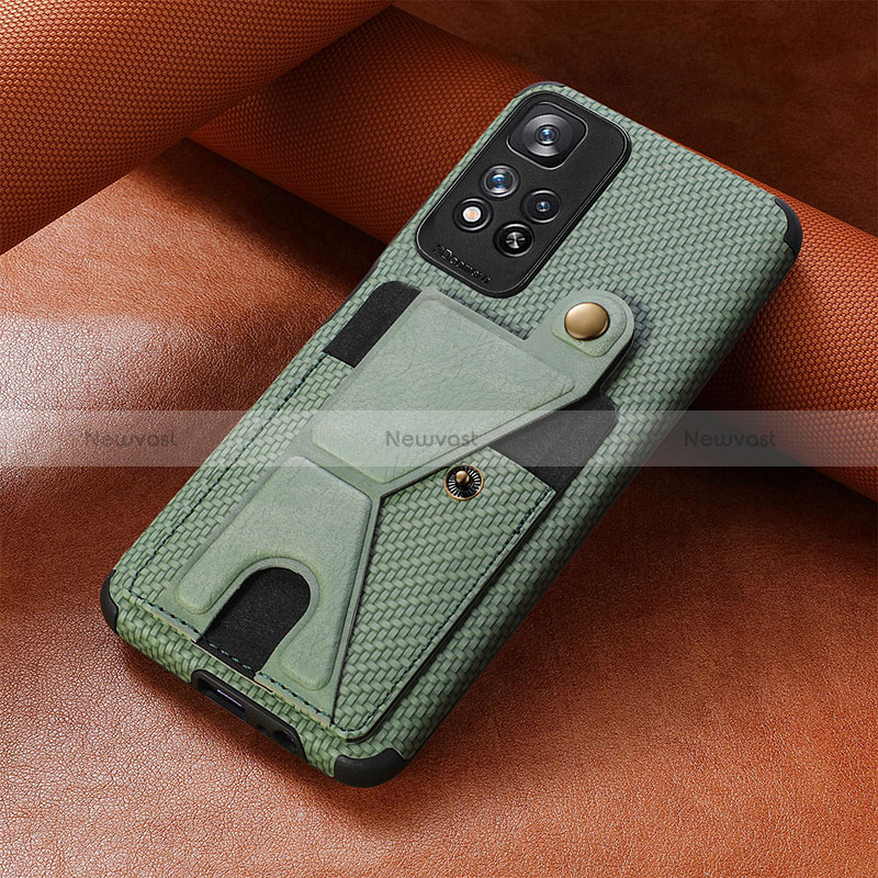 Ultra-thin Silicone Gel Soft Case Cover with Magnetic S06D for Xiaomi Mi 11i 5G (2022) Green