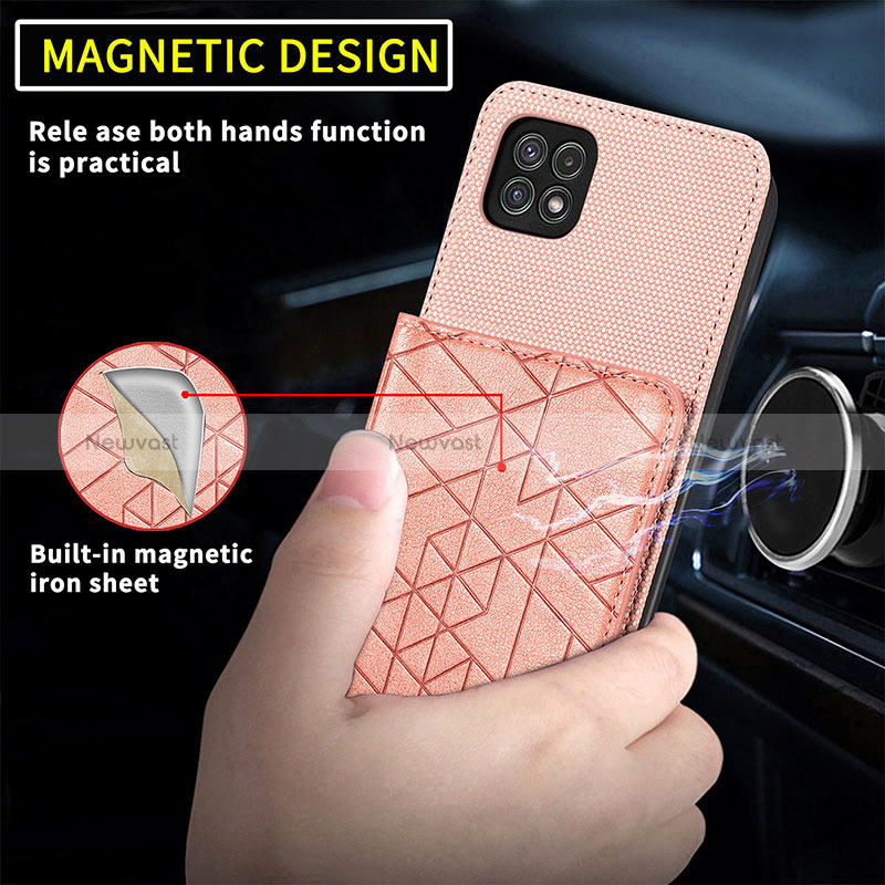 Ultra-thin Silicone Gel Soft Case Cover with Magnetic S07D for Samsung Galaxy A22s 5G