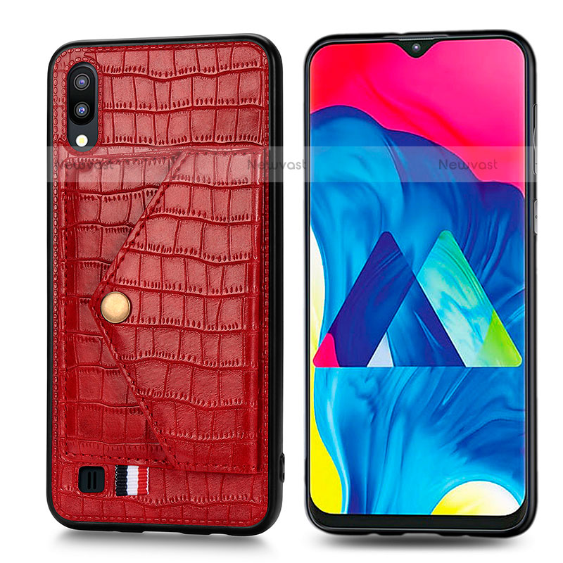 Ultra-thin Silicone Gel Soft Case Cover with Magnetic S07D for Samsung Galaxy M10 Red