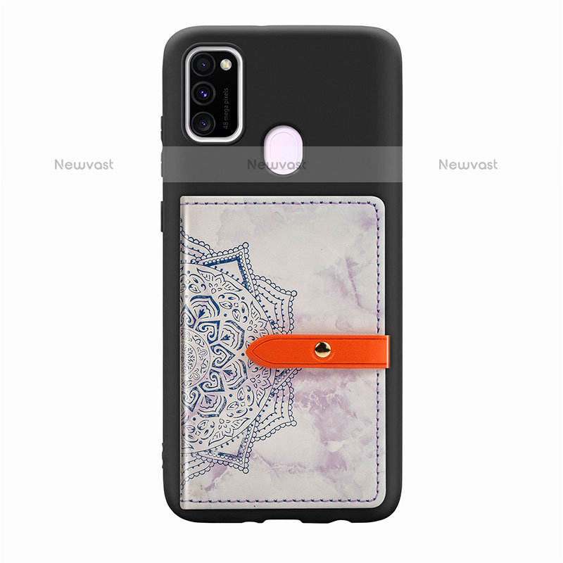 Ultra-thin Silicone Gel Soft Case Cover with Magnetic S07D for Samsung Galaxy M30s Purple