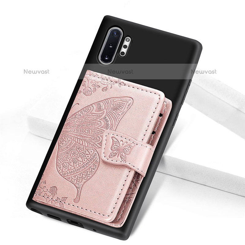 Ultra-thin Silicone Gel Soft Case Cover with Magnetic S07D for Samsung Galaxy Note 10 Plus 5G Pink