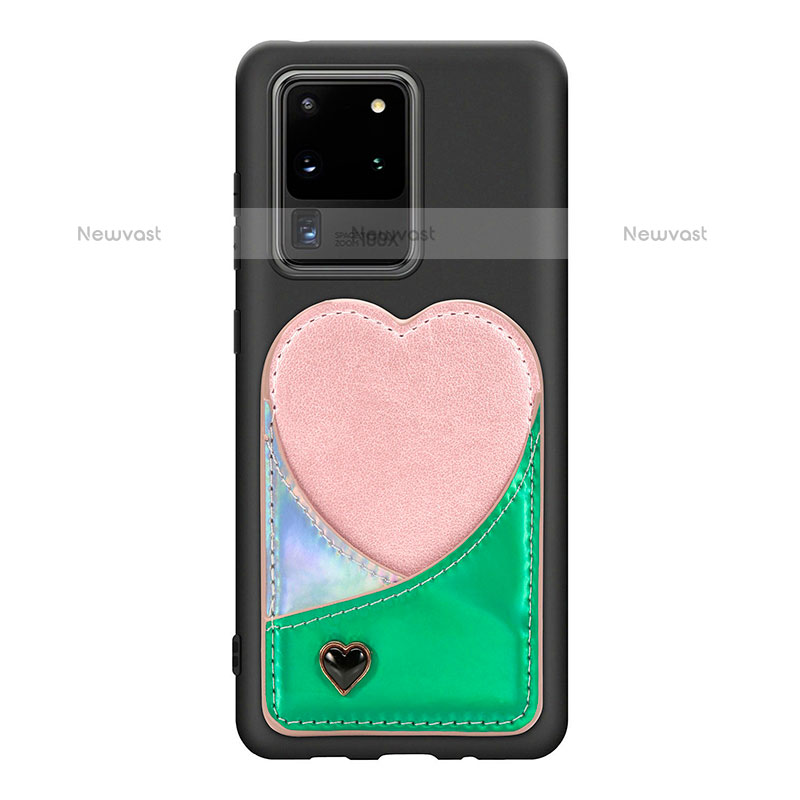 Ultra-thin Silicone Gel Soft Case Cover with Magnetic S07D for Samsung Galaxy S20 Ultra Green