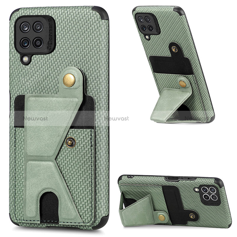 Ultra-thin Silicone Gel Soft Case Cover with Magnetic S08D for Samsung Galaxy A22 4G Green