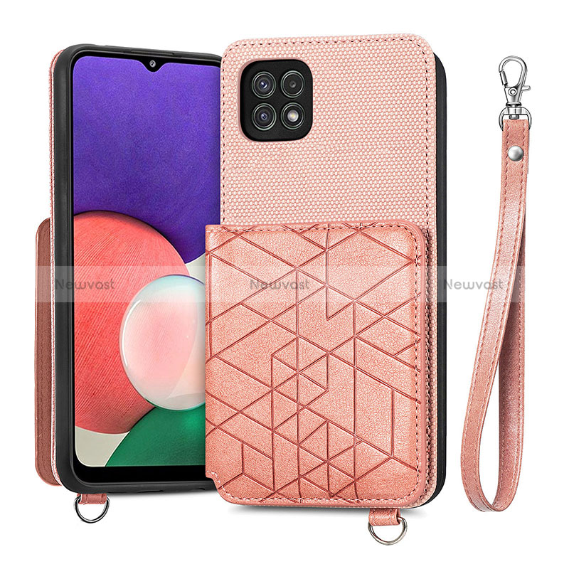 Ultra-thin Silicone Gel Soft Case Cover with Magnetic S08D for Samsung Galaxy A22s 5G