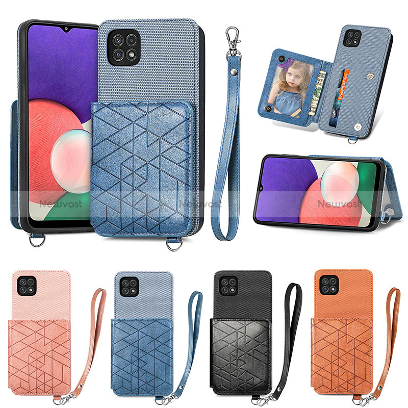 Ultra-thin Silicone Gel Soft Case Cover with Magnetic S08D for Samsung Galaxy A22s 5G