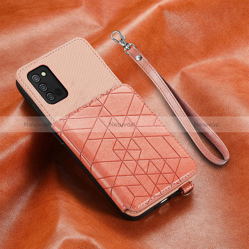 Ultra-thin Silicone Gel Soft Case Cover with Magnetic S08D for Samsung Galaxy M02s Pink