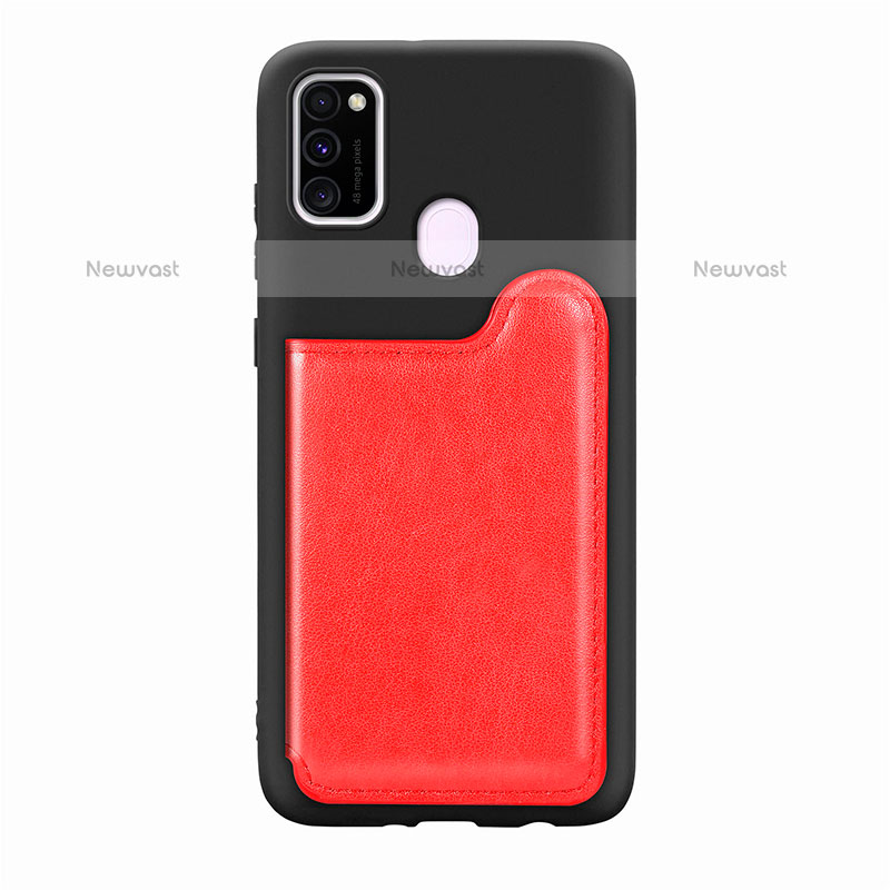 Ultra-thin Silicone Gel Soft Case Cover with Magnetic S08D for Samsung Galaxy M21 Red