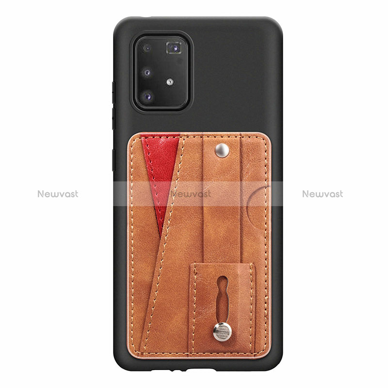 Ultra-thin Silicone Gel Soft Case Cover with Magnetic S08D for Samsung Galaxy M80S Brown