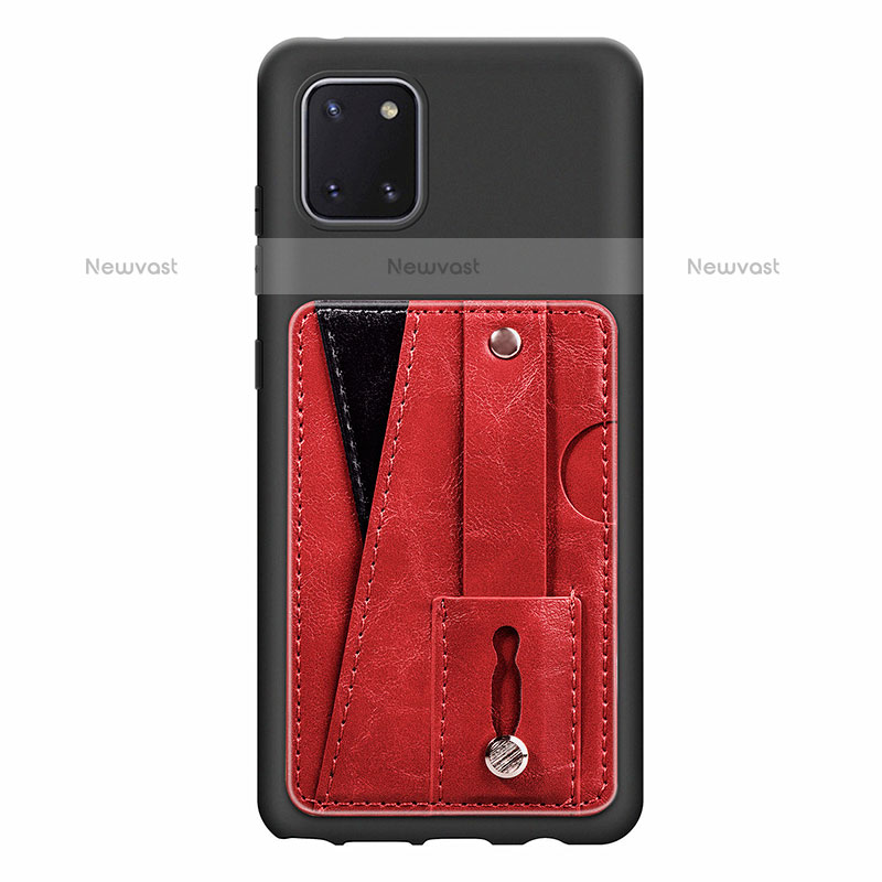 Ultra-thin Silicone Gel Soft Case Cover with Magnetic S08D for Samsung Galaxy Note 10 Lite Red