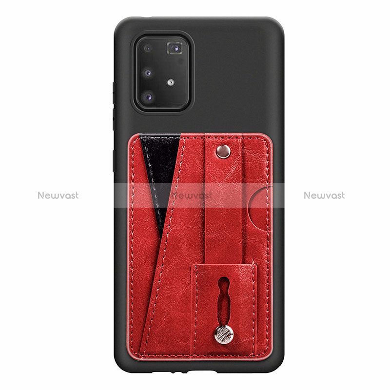 Ultra-thin Silicone Gel Soft Case Cover with Magnetic S08D for Samsung Galaxy S10 Lite Red