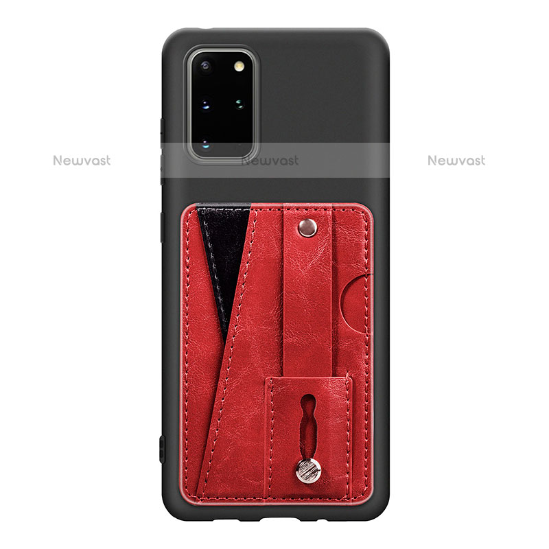 Ultra-thin Silicone Gel Soft Case Cover with Magnetic S08D for Samsung Galaxy S20 Plus Red