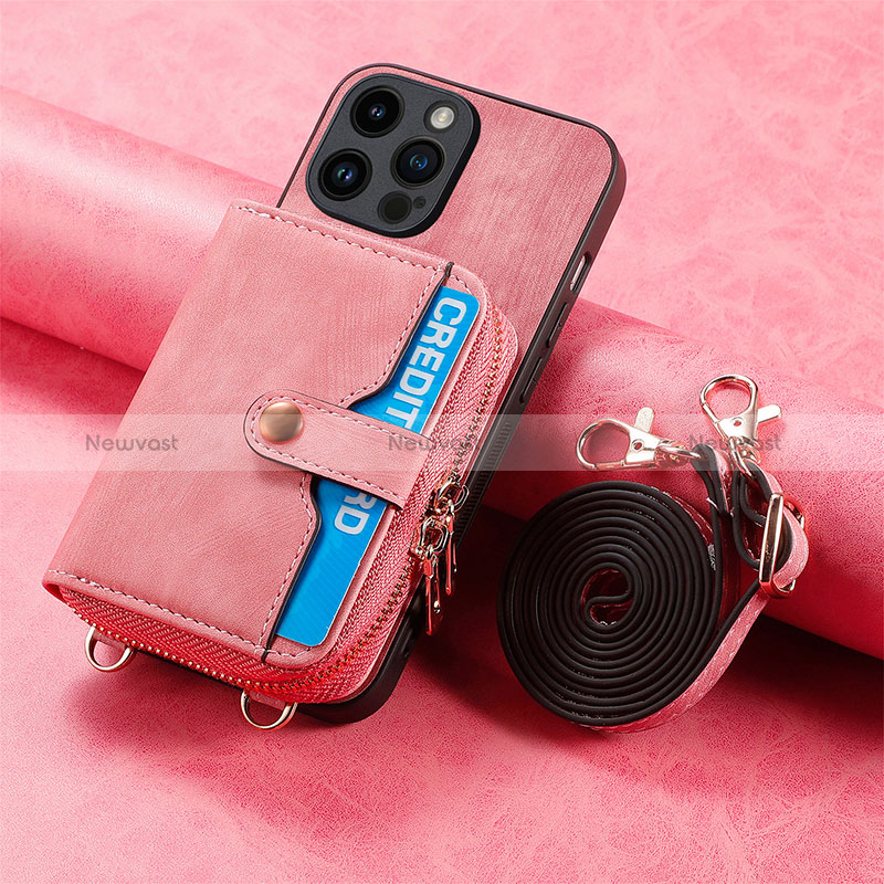 Ultra-thin Silicone Gel Soft Case Cover with Magnetic S09D for Apple iPhone 15 Pro Red