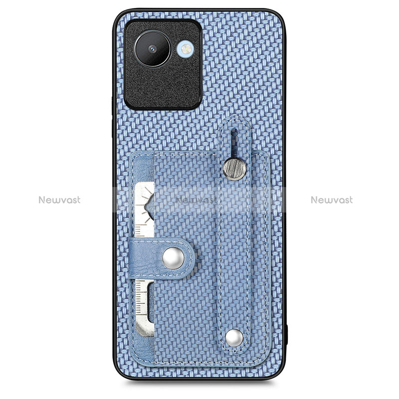 Ultra-thin Silicone Gel Soft Case Cover with Magnetic S09D for Realme Narzo 50i Prime Blue