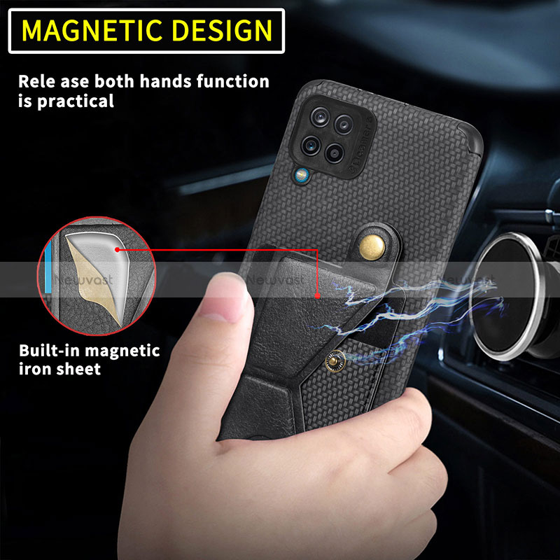Ultra-thin Silicone Gel Soft Case Cover with Magnetic S09D for Samsung Galaxy A12 Nacho
