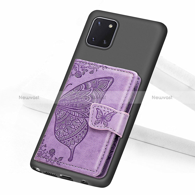 Ultra-thin Silicone Gel Soft Case Cover with Magnetic S09D for Samsung Galaxy M60s Purple