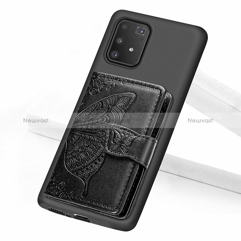 Ultra-thin Silicone Gel Soft Case Cover with Magnetic S09D for Samsung Galaxy M80S Black
