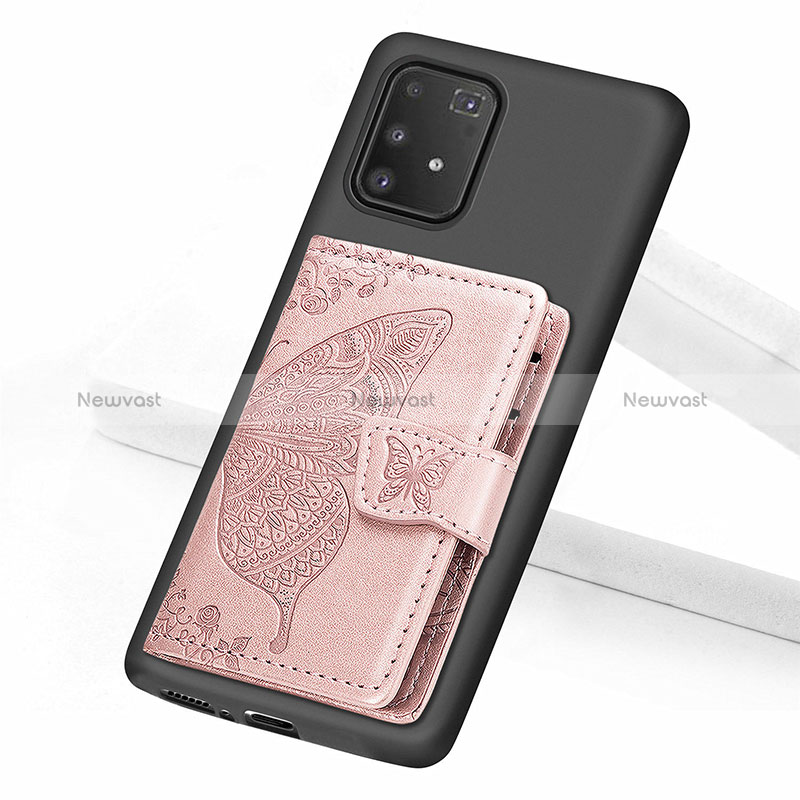 Ultra-thin Silicone Gel Soft Case Cover with Magnetic S09D for Samsung Galaxy M80S Pink