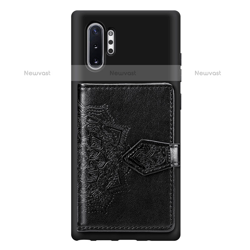 Ultra-thin Silicone Gel Soft Case Cover with Magnetic S09D for Samsung Galaxy Note 10 Plus 5G Black