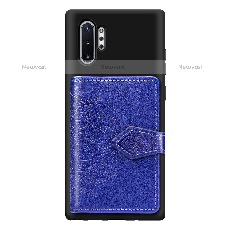 Ultra-thin Silicone Gel Soft Case Cover with Magnetic S09D for Samsung Galaxy Note 10 Plus 5G Blue