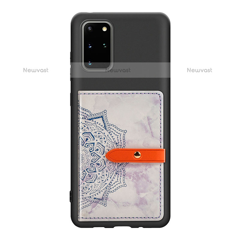 Ultra-thin Silicone Gel Soft Case Cover with Magnetic S09D for Samsung Galaxy S20 Plus 5G Purple