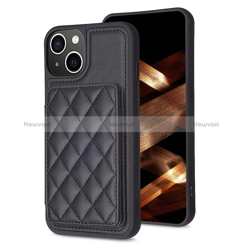 Ultra-thin Silicone Gel Soft Case Cover with Magnetic S10D for Apple iPhone 14 Black