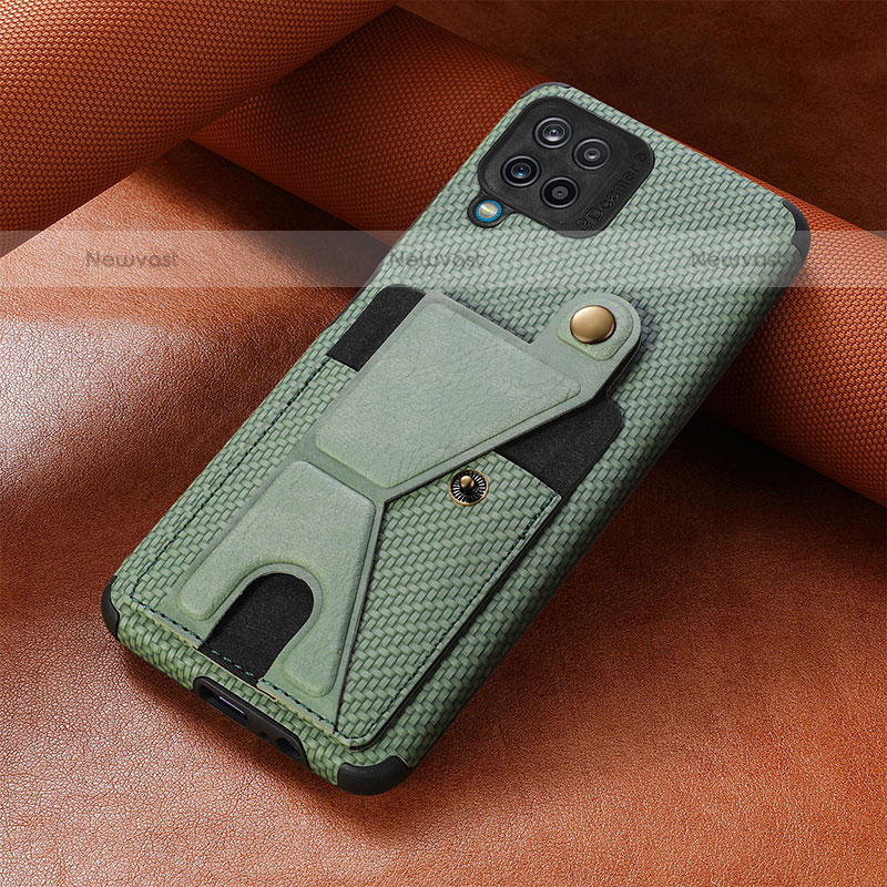 Ultra-thin Silicone Gel Soft Case Cover with Magnetic S10D for Samsung Galaxy A12 Green